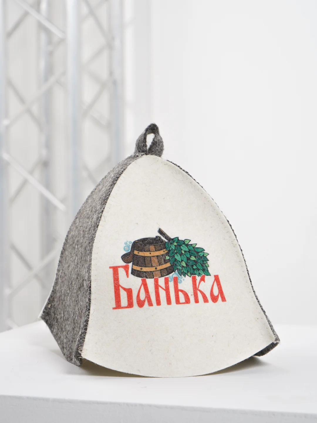 Шапка для бани с принтом "Банька"