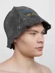 Шапка серая с вышивкой "Парься от души"