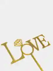 Желтый топпер для украшения торта Love