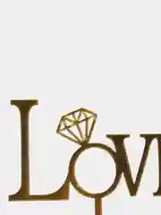 Желтый топпер для украшения торта Love