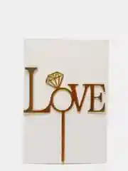 Желтый топпер для украшения торта Love