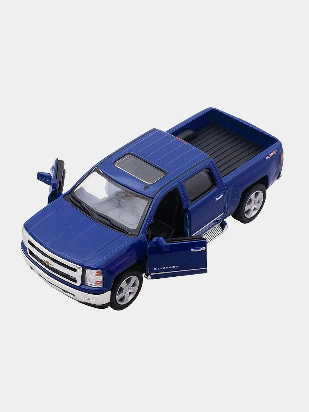 Синий машинка металлическая инерционная/2014 Chevrolet Silverado KT5381D 1:46 /Kinsmart/
