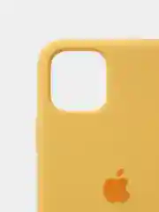 Желтый чехол для iPhone 11 Pro 5.8" Silicone Case, закрытый низ с логотипом