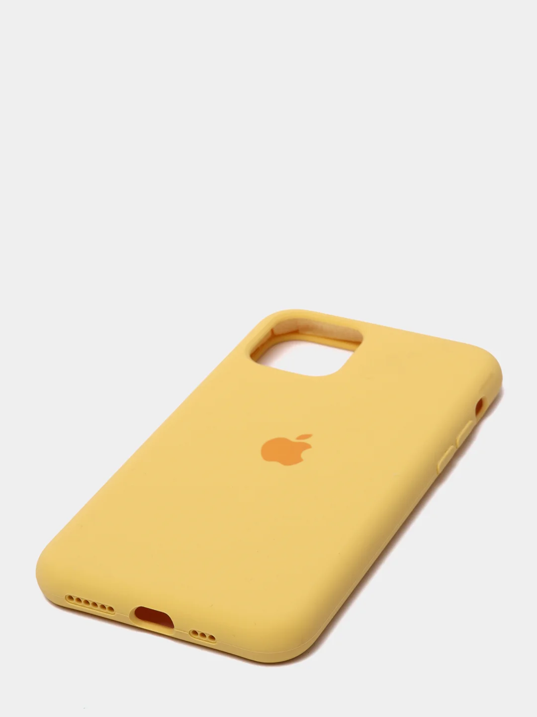 Желтый чехол для iPhone 11 Pro 5.8" Silicone Case, закрытый низ с логотипом
