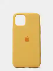 Желтый чехол для iPhone 11 Pro 5.8" Silicone Case, закрытый низ с логотипом