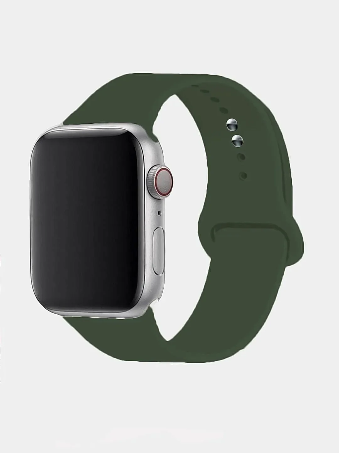 Лесной зеленый ремешок для Apple Watch, силиконовый