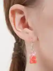 Красный серьги с блестящими мармеладными мишками
