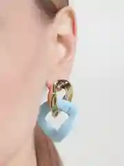 Серьги под золото геометрической формы