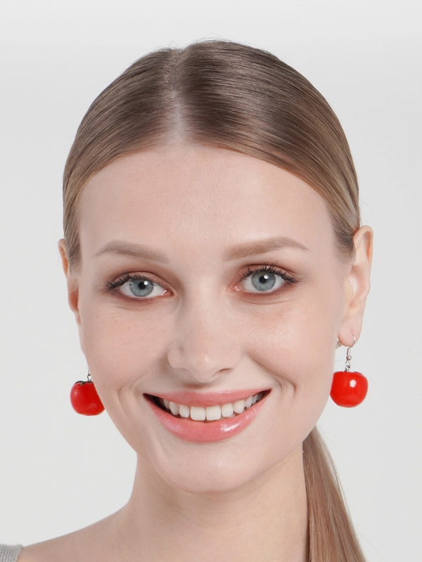 Серьги, 18 видов, серьги серия: фрукты, овощи, мороженое, овощи, пирожное, куколка