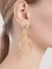 Серьги кольца под золото