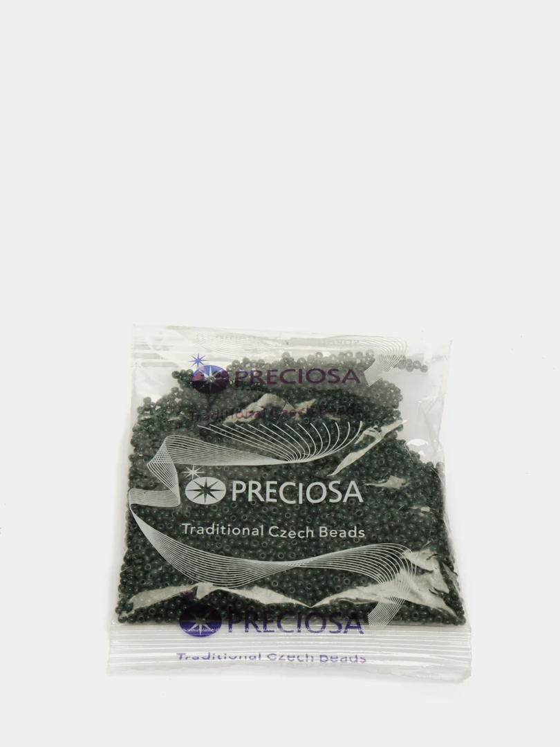 Тёмно-зелёный бисер чешский Preciosa Чехия № 10/0, 50 гр