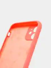 Коралловый чехол Silicone Case iPhone 11 с защитой камеры с бархатной подкладкой