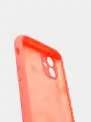 Коралловый чехол Silicone Case iPhone 11 с защитой камеры с бархатной подкладкой