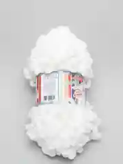 Белый пряжа Alize Puffy Fine, маленькие петельки, микрополиэстер, 100 г, 14 м