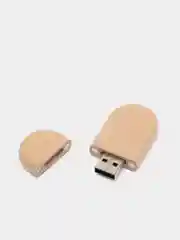 Бежевый флешка USB, деревянная