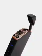 Белый электронная импульсная зажигалка USB Plazma, Металлическая, с сенсорным управлением LED