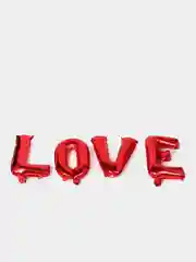 Красный воздушный шар надпись "Love" (Любовь), фольгированный,40 см