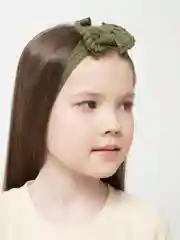 Хаки детская повязка на голову "Бант",повязка бант,повязка для девочек, детская повязка