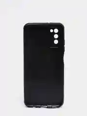 Угольный чехол Samsung Galaxy A03s, Самсунг Галакси А03с черный, силиконовый, плетеный под кожу