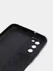 Угольный чехол Samsung Galaxy A03s, Самсунг Галакси А03с черный, силиконовый, плетеный под кожу