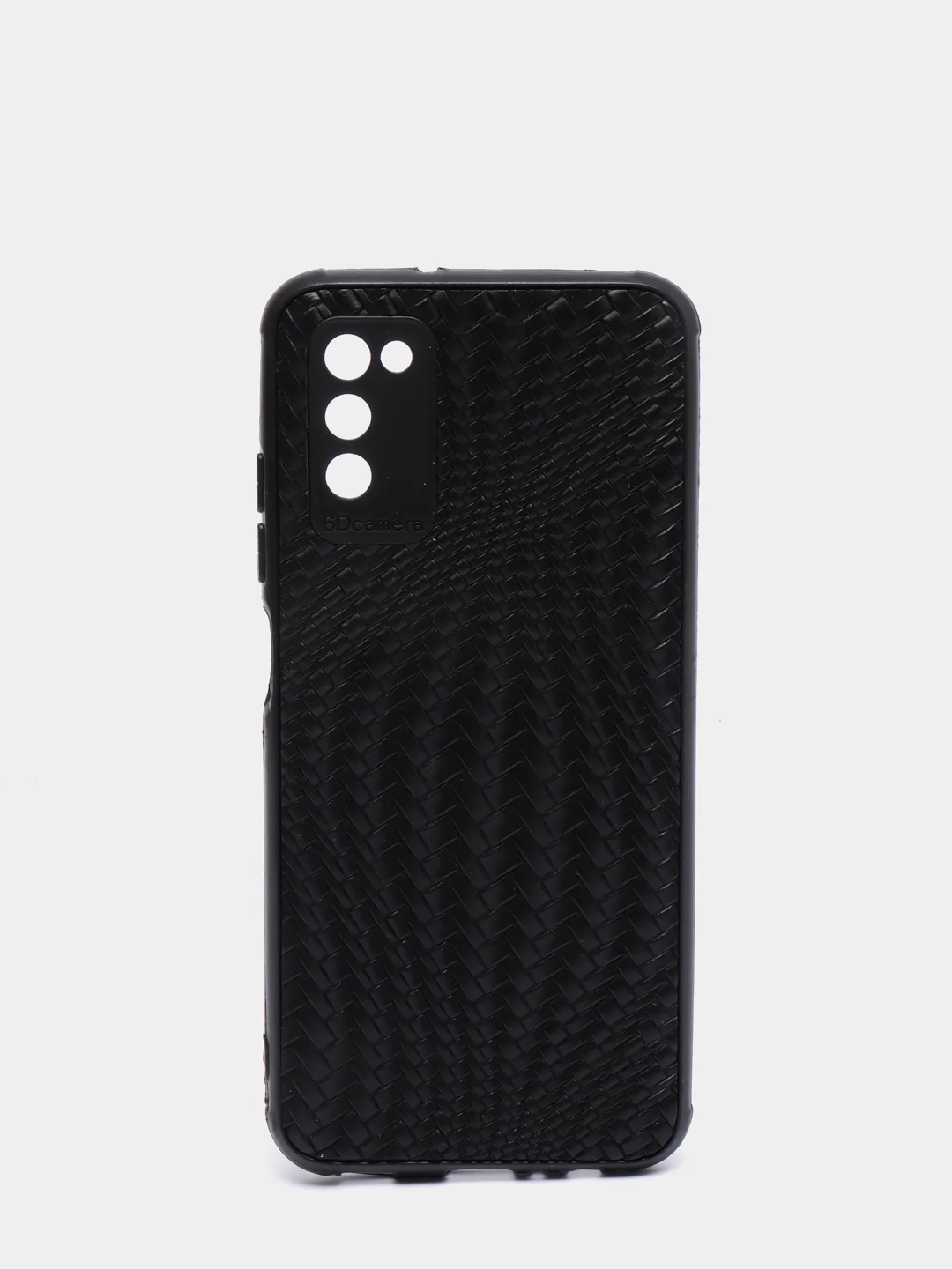 Угольный чехол Samsung Galaxy A03s, Самсунг Галакси А03с черный, силиконовый, плетеный под кожу