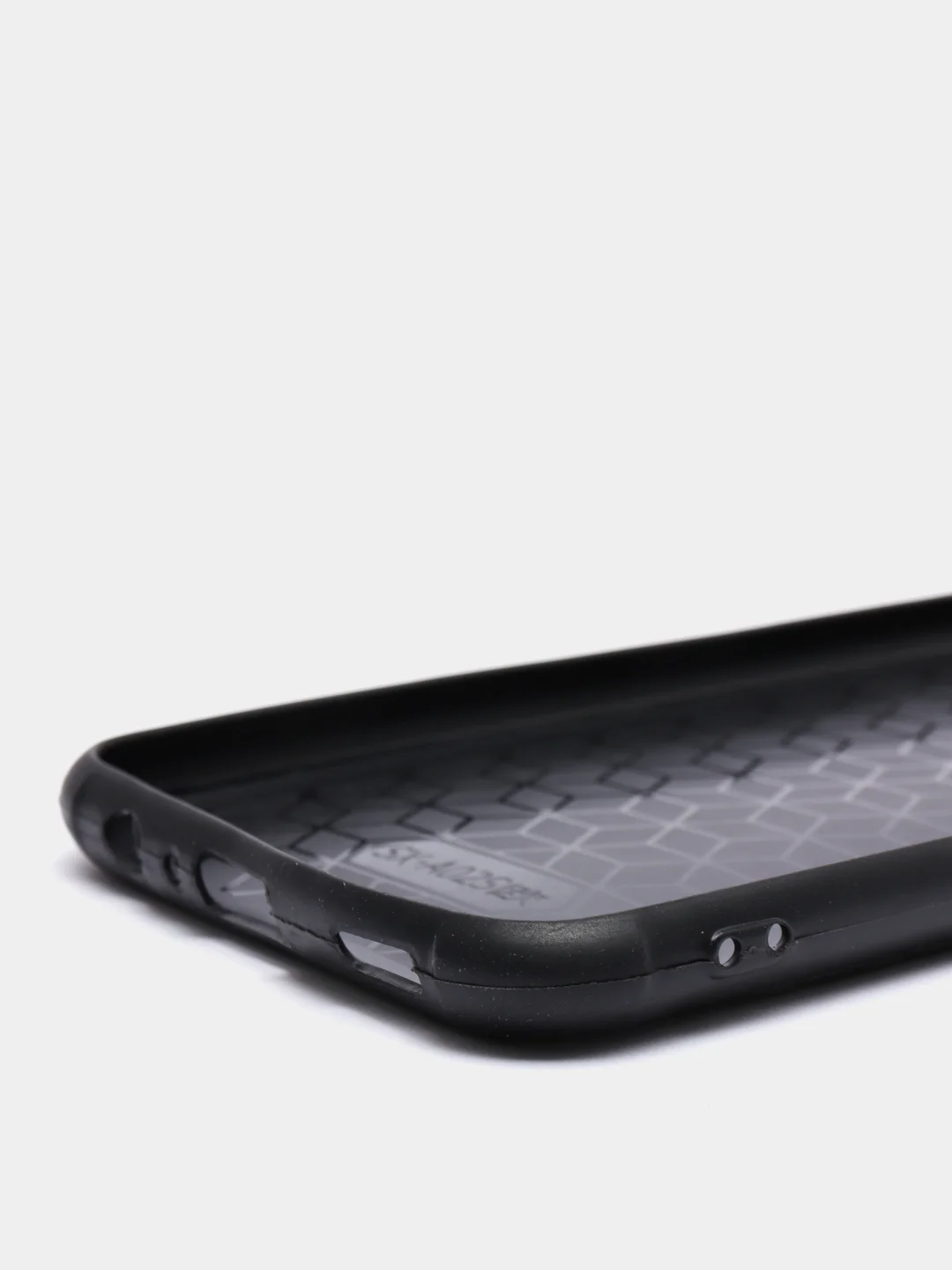 Угольный чехол Samsung Galaxy A03s, Самсунг Галакси А03с черный, силиконовый, плетеный под кожу