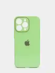 Салатовый чехол силиконовый со стеклянной панелью для iPhone 13 Pro