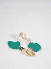Зеленый женские серьги-подвески, зеленые металлические