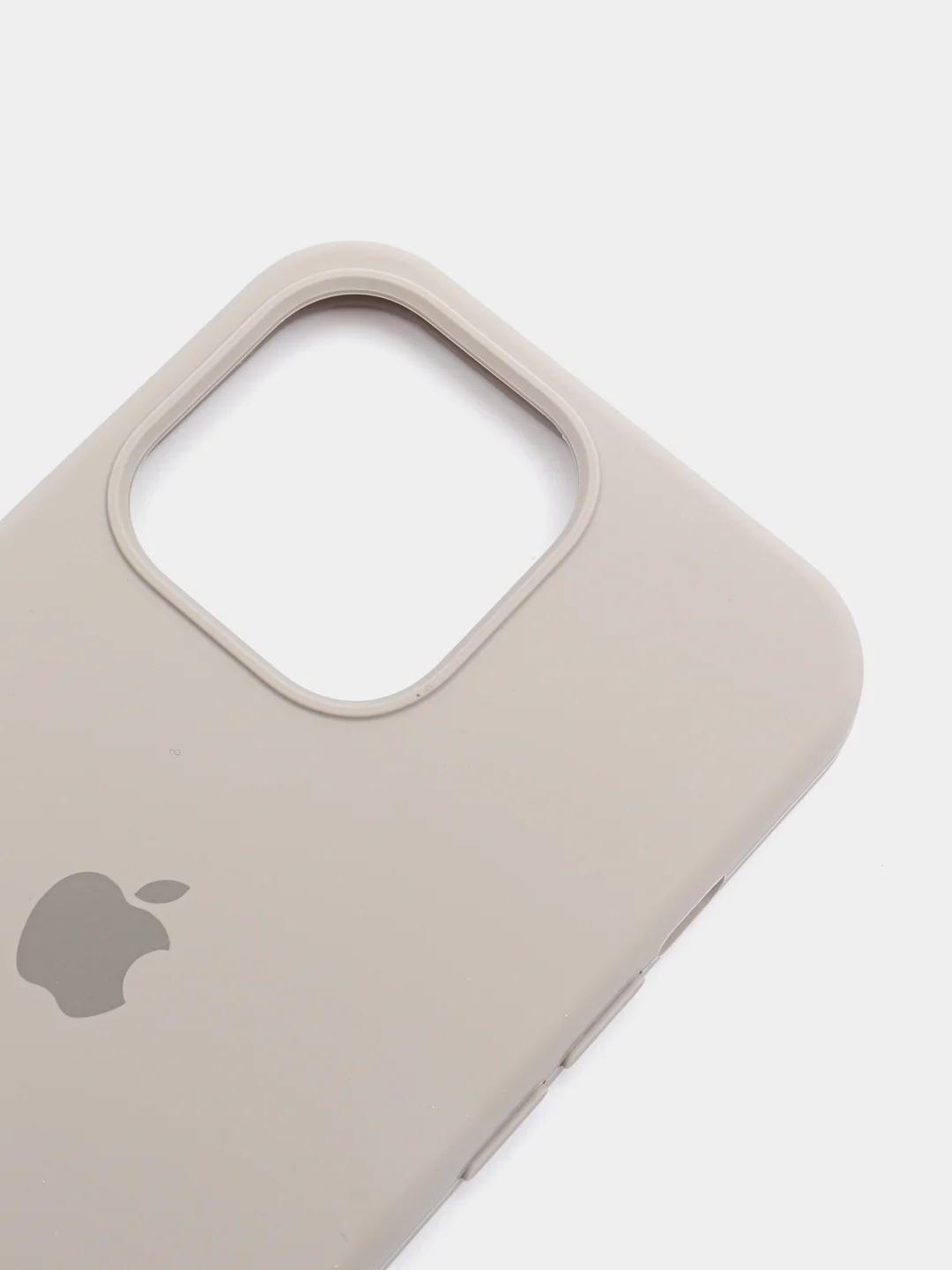 Серый чехол для iPhone 13 Pro (6.1") Silicone, закрытый низ, с логотипом
