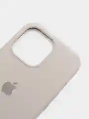 Серый чехол для iPhone 13 Pro (6.1") Silicone, закрытый низ, с логотипом