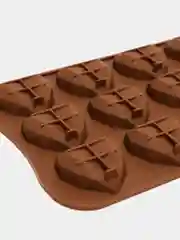 Коричневый форма силиконовая "Сердце" для льда, шоколада и мыла
