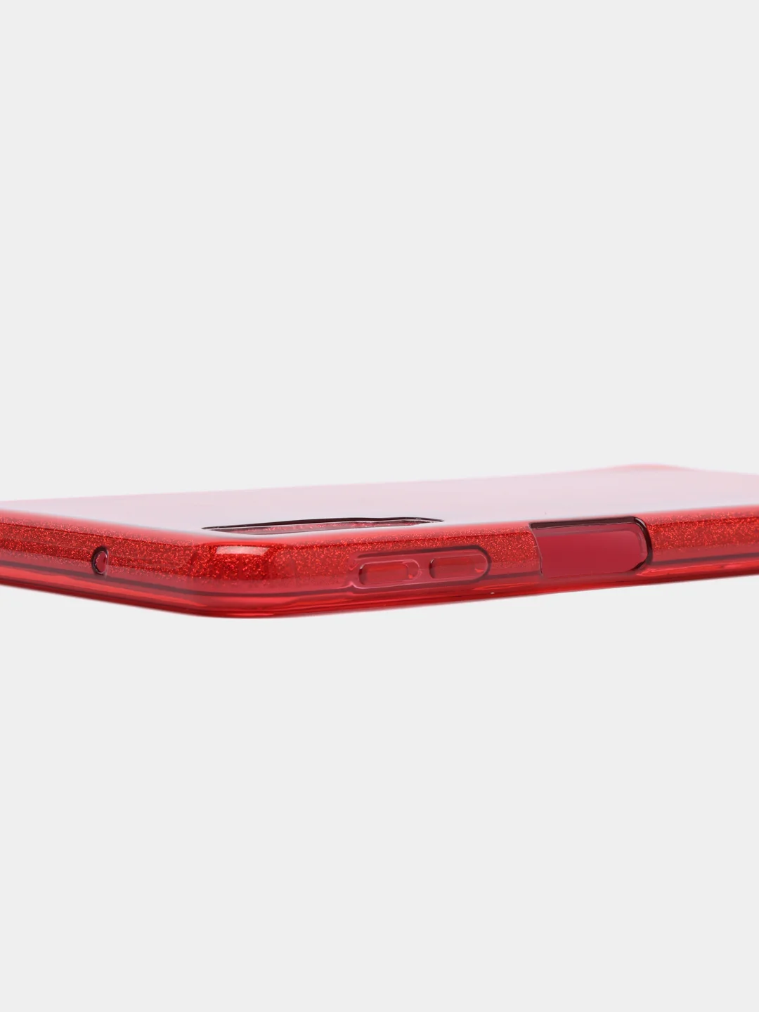 Красный чехол для Samsung A7 2018 Многослойный с блёстками