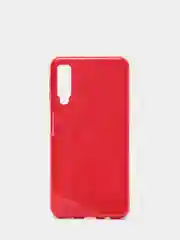 Красный чехол для Samsung A7 2018 Многослойный с блёстками