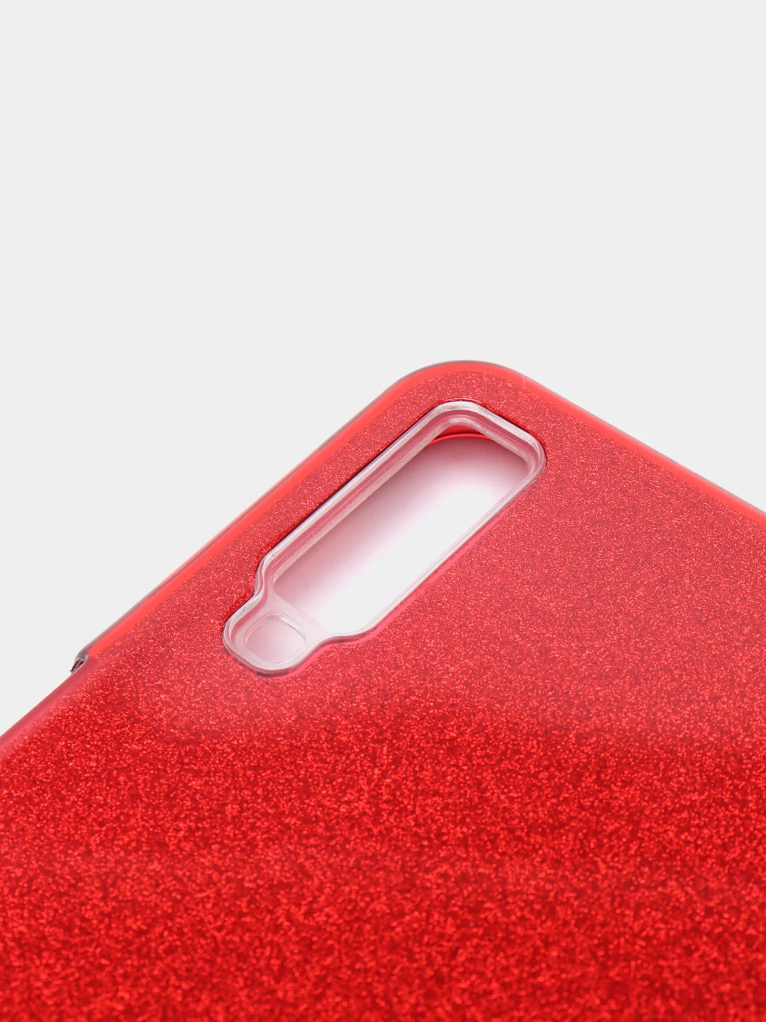 Красный чехол для Samsung A7 2018 Многослойный с блёстками