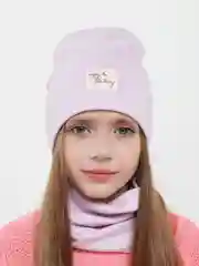 Конфетный шапка детская двухслойная со снудом
