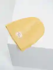 Горчичный шапка детская двухслойная со снудом