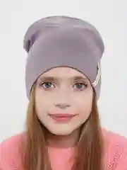 Лавандовый шапка детская двухслойная