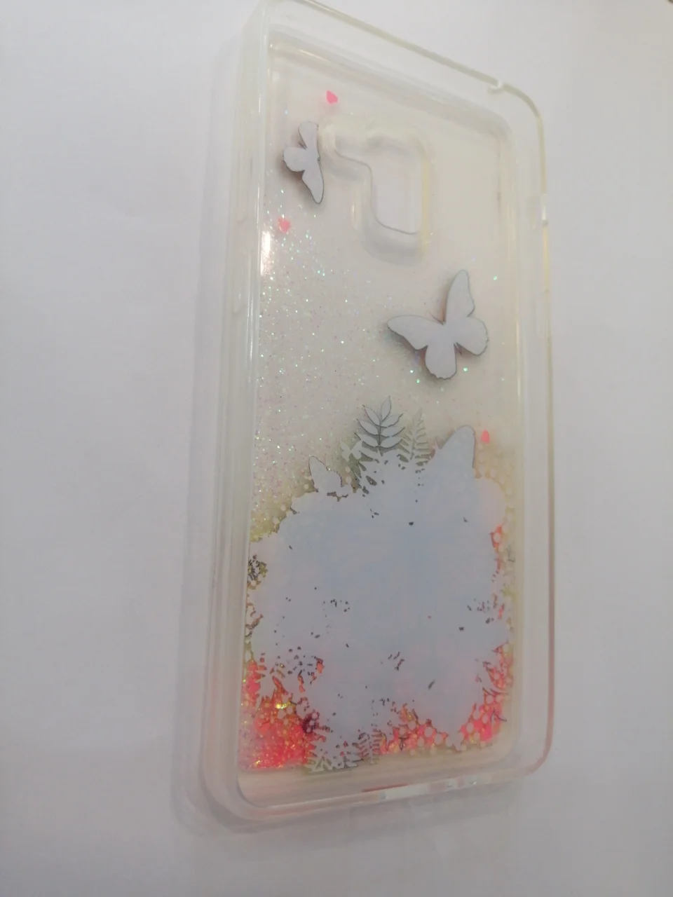 Силиконовый усиленный с жидкими блестками рисунком Samsung A8 + /Самсунг А8+(Plus)(А730F)