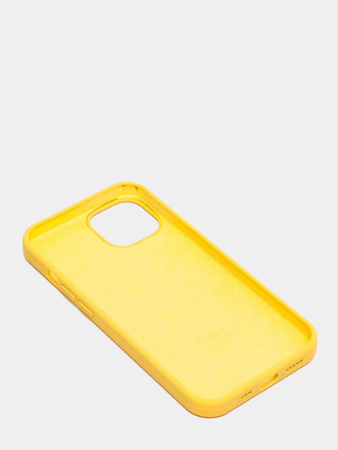 Желтый чехол для iPhone 13 Silicone Case закрытый низ с логотипом