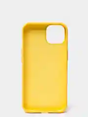 Желтый чехол для iPhone 13 Silicone Case закрытый низ с логотипом