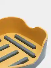 Желтый мыльница настенная, двухслойная, пластиковая