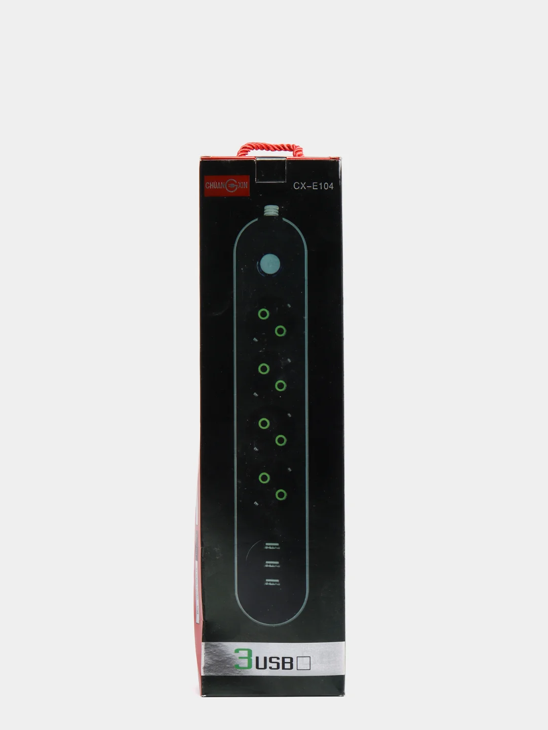 Черный сетевой фильтр удлинитель с USB разъемами