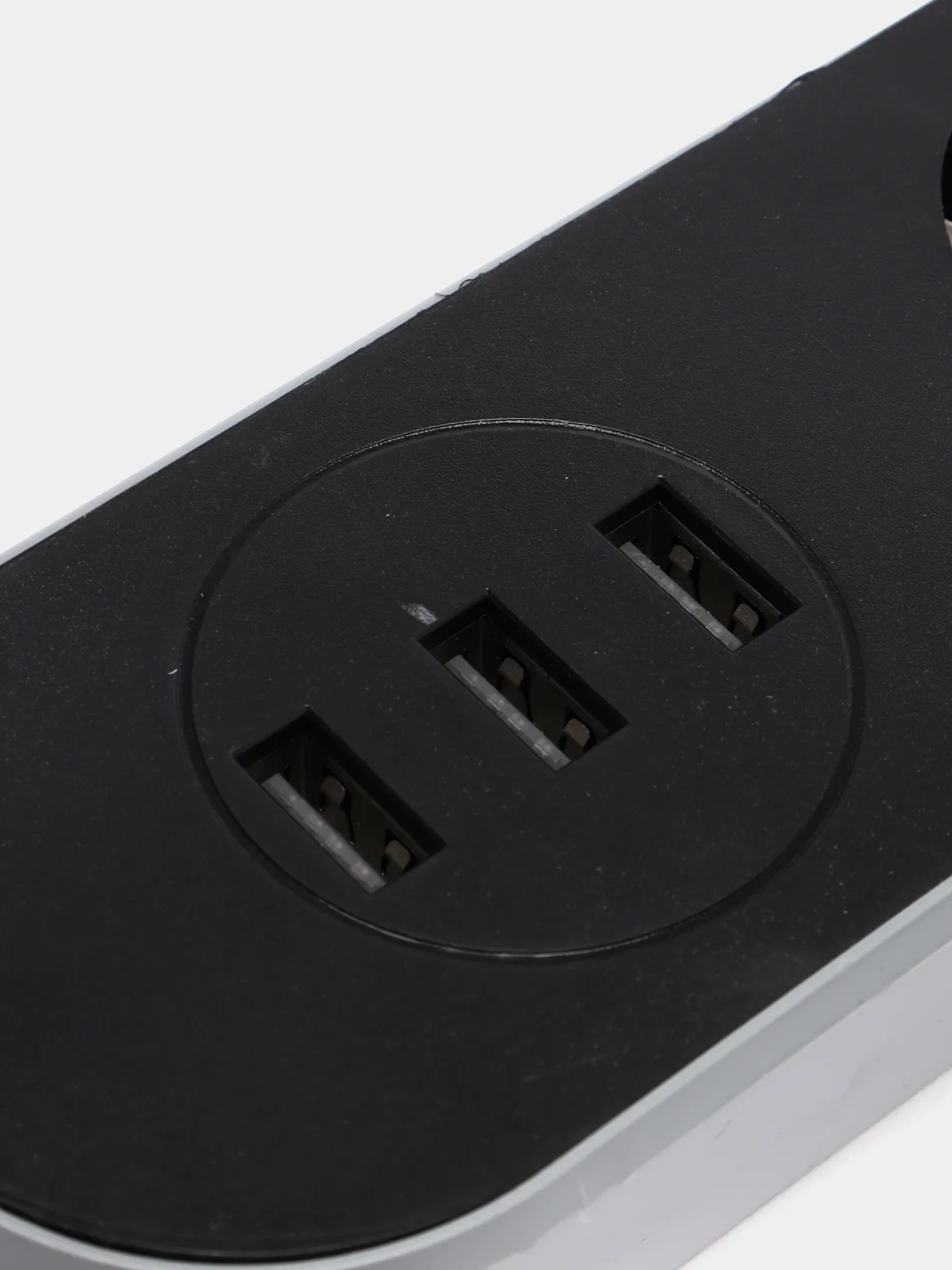 Черный сетевой фильтр удлинитель с USB разъемами