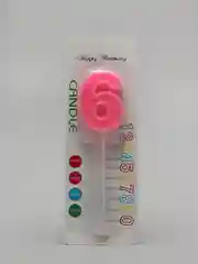 Розовый свечи-цифры для торта контурные