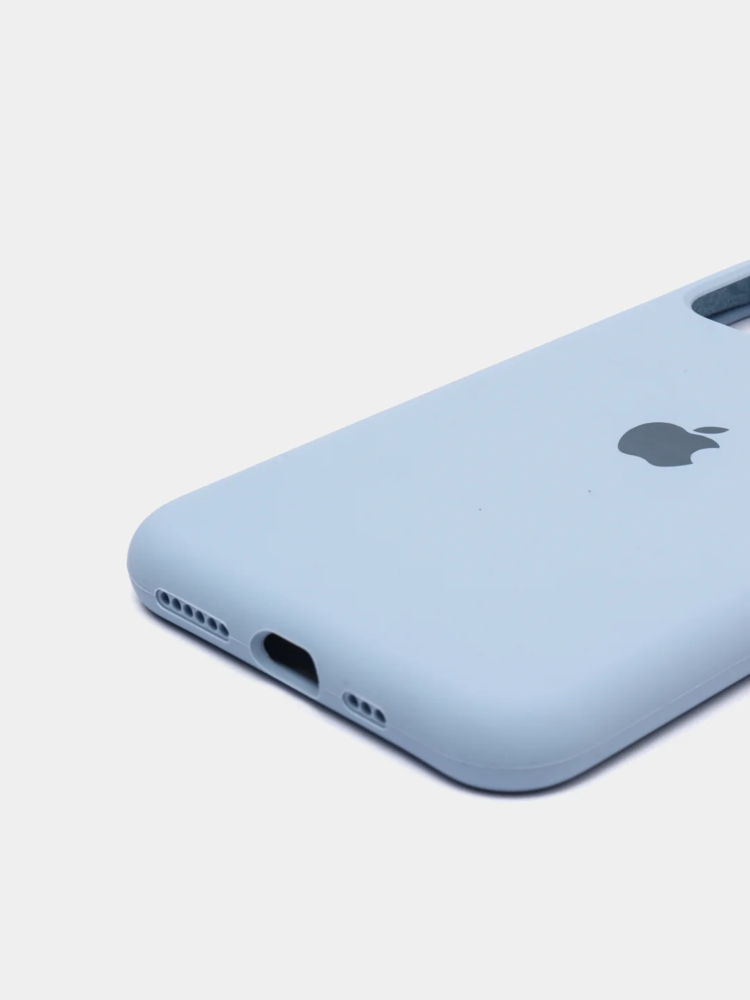 Голубой чехол для iPhone 11 Pro 5.8" Silicone Case, закрытый низ с логотипом