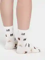 Белый носки женские с принтом котики