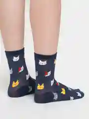 Синий носки женские с принтом котики
