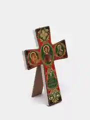 Медный крест с подвесом из керамики 16 х 11 см