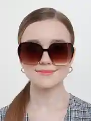Тёмно-коричневый очки женские солнцезащитные, квадратные