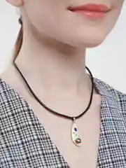 Бирюзовый колье, 7 видов, этнические кулоны, каучуковый шнурок